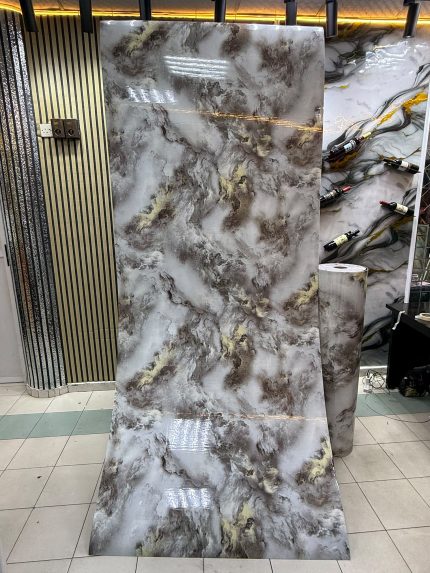 Premium PVC Marble Sheets – Smoky Cloud Grey