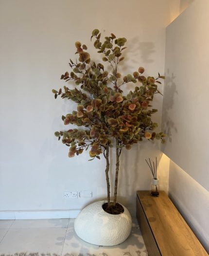 Textured Pale Shoe Pot with 180cm Artificial Money Tree